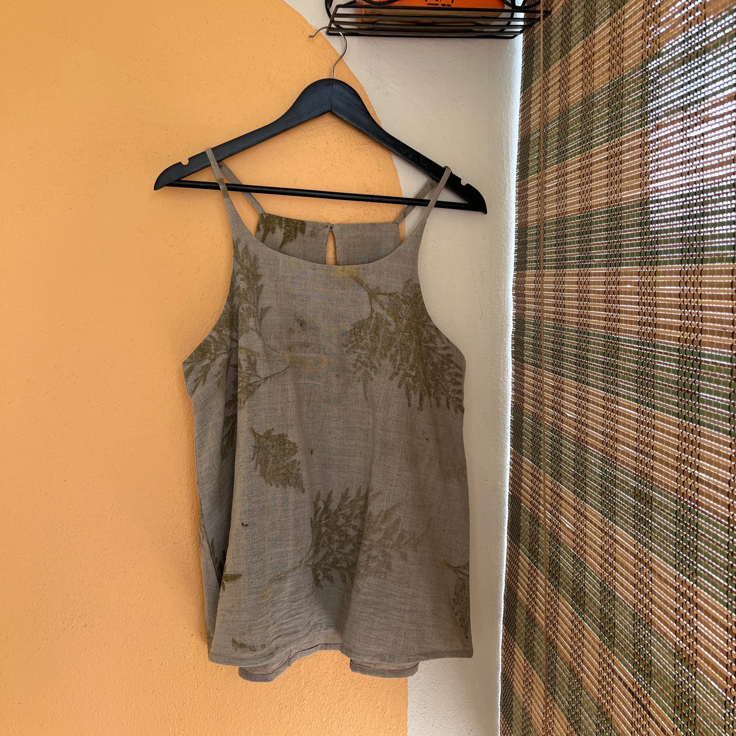 Women’s Eco-Printed Kala Cotton Blouse – Shiny Oak Leaf Impressions