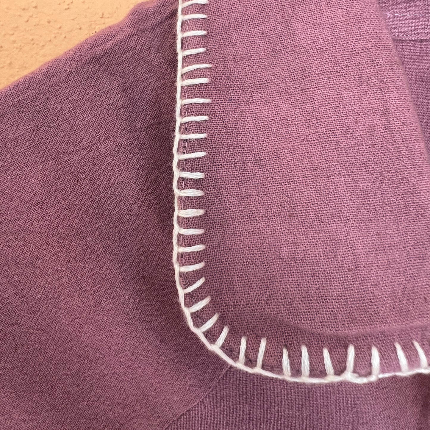 Women's Purple Sand with Hand-Embroidered Collar