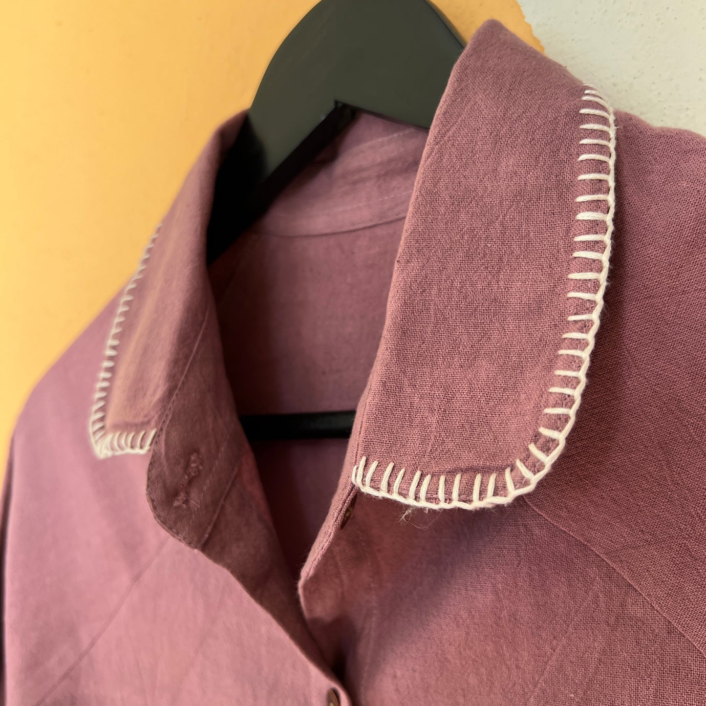 Women's Purple Sand with Hand-Embroidered Collar