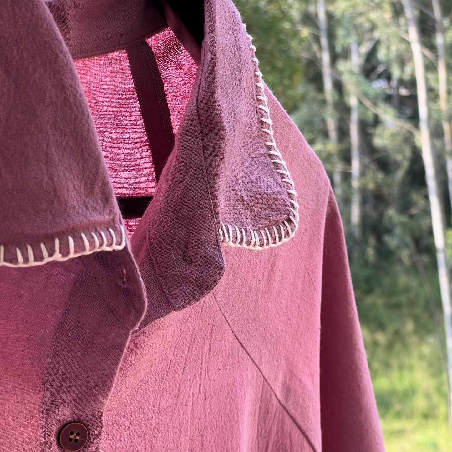 Women's Purple Sand with Hand-Embroidered Collar