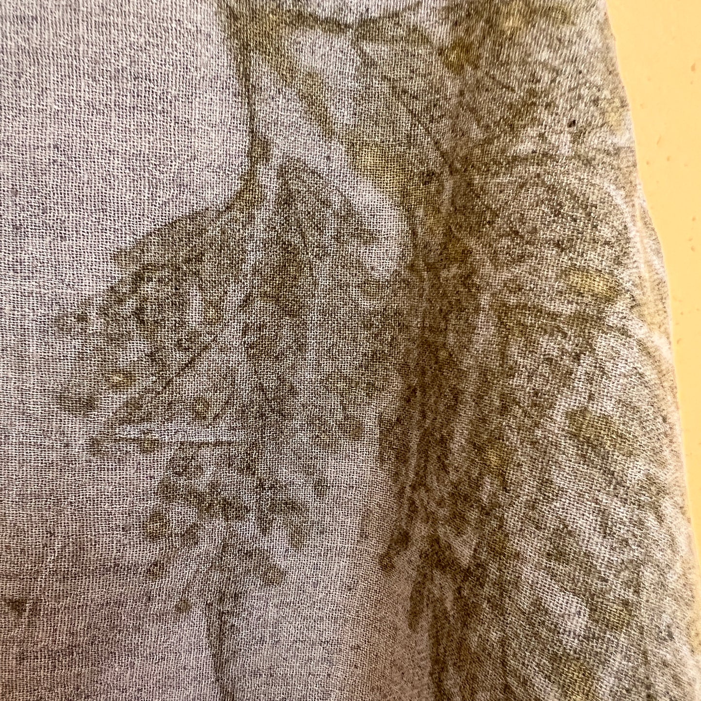 Women’s Eco-Printed Kala Cotton Blouse – Shiny Oak Leaf Impressions