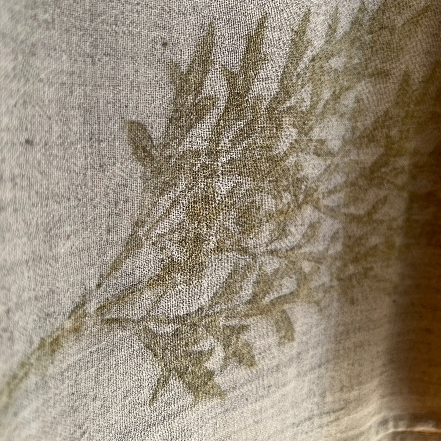 Women’s Eco-Printed Kala Cotton Blouse – Shiny Oak Leaf Impressions