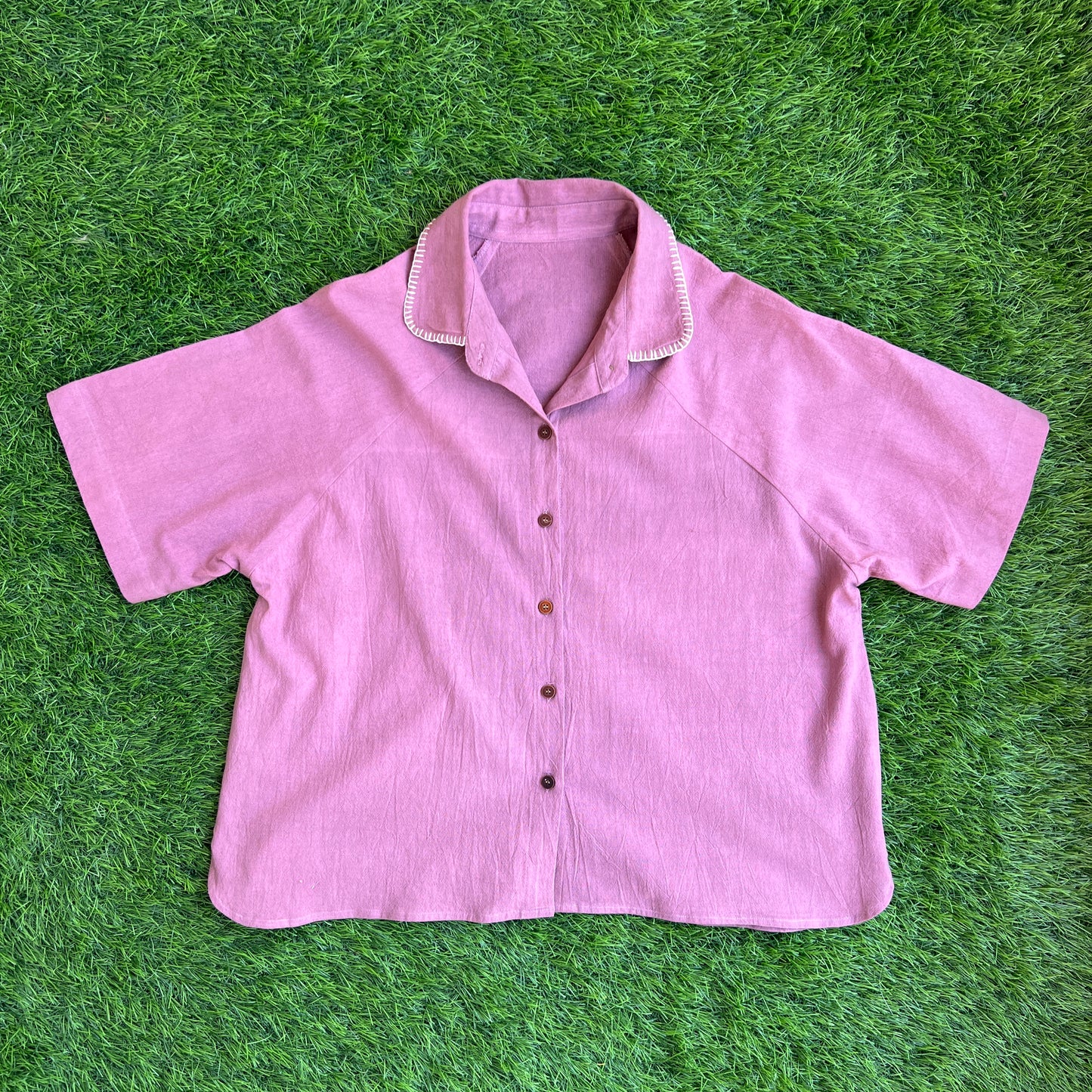 Women's Purple Sand with Hand-Embroidered Collar