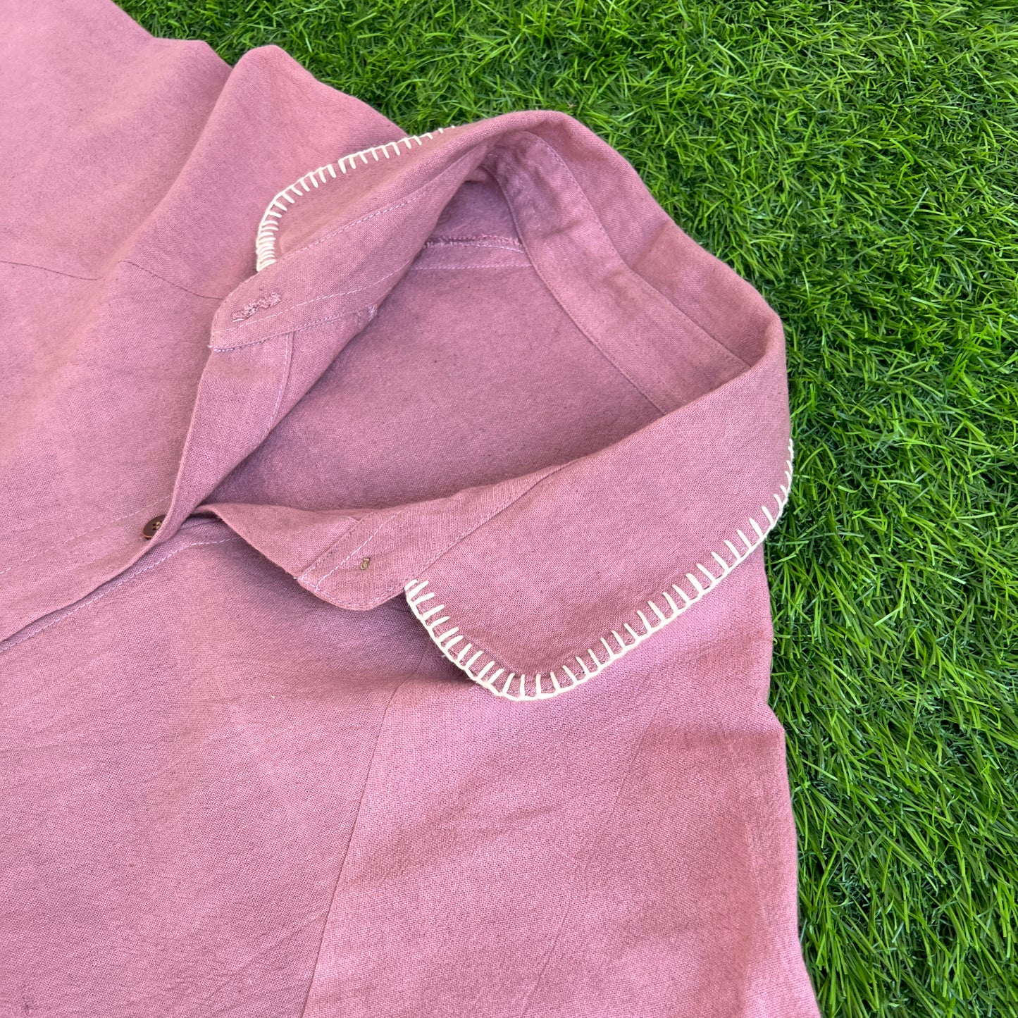 Women's Purple Sand with Hand-Embroidered Collar