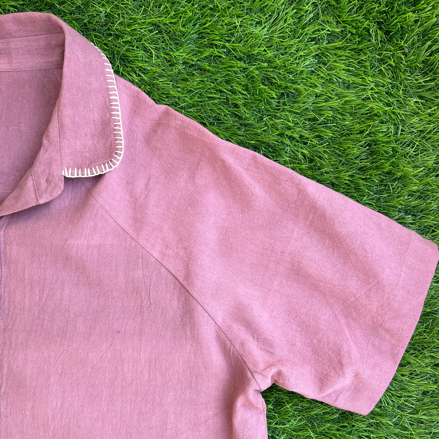 Women's Purple Sand with Hand-Embroidered Collar