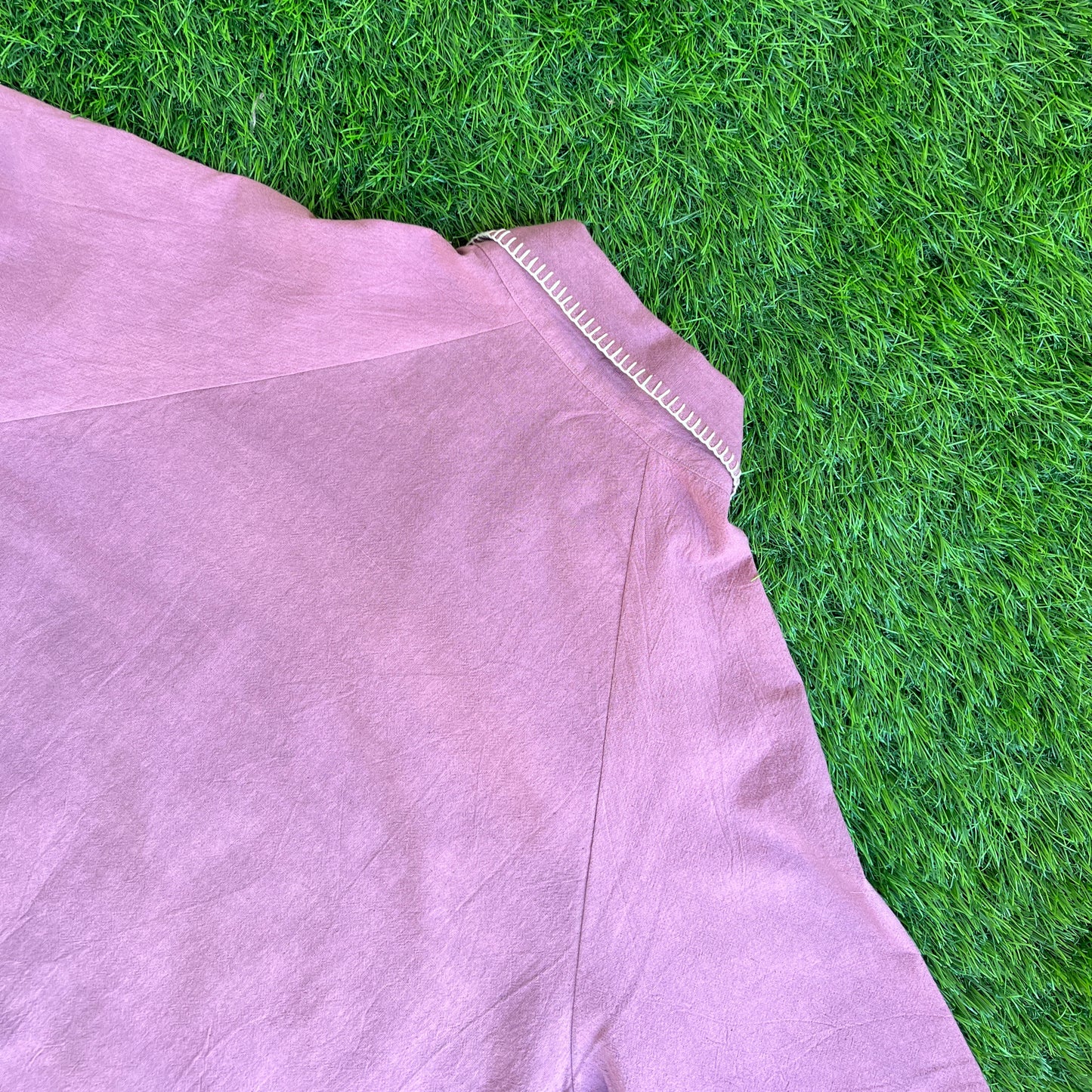 Women's Purple Sand with Hand-Embroidered Collar