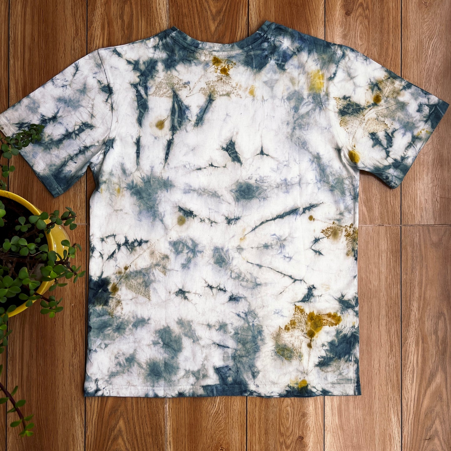 Whimsical Falls & Indigo Eco-print T-Shirts For Men