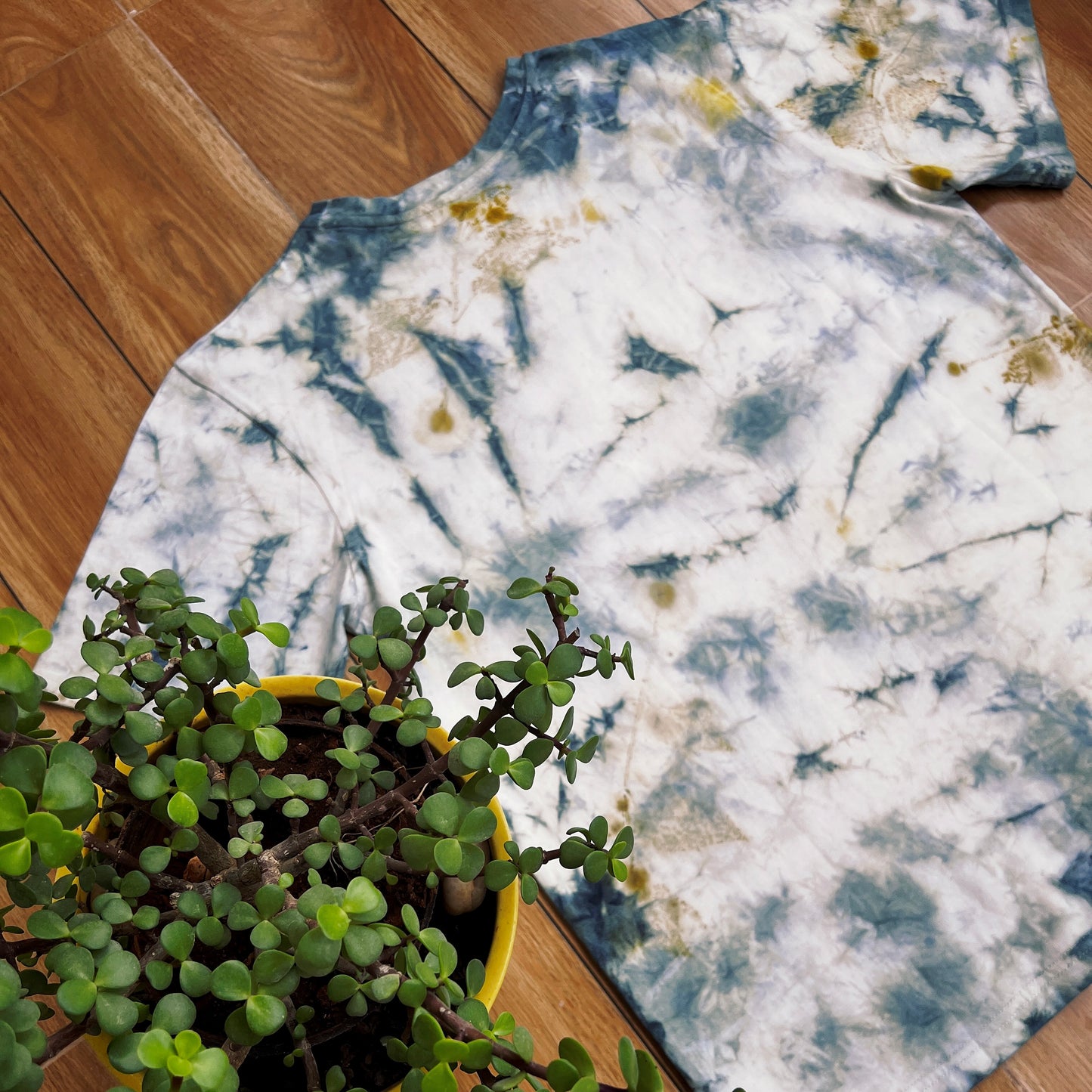 Whimsical Falls & Indigo Eco-print T-Shirts For Men