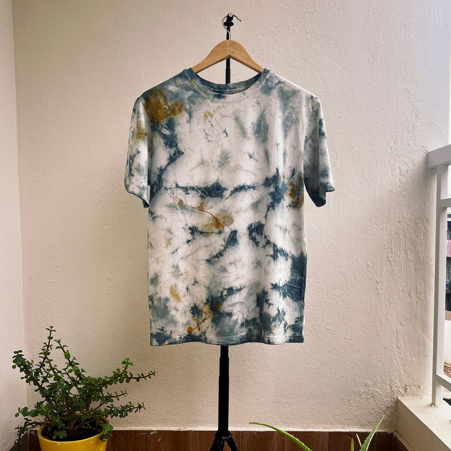 Whimsical Falls & Indigo Eco-print T-Shirts For Men