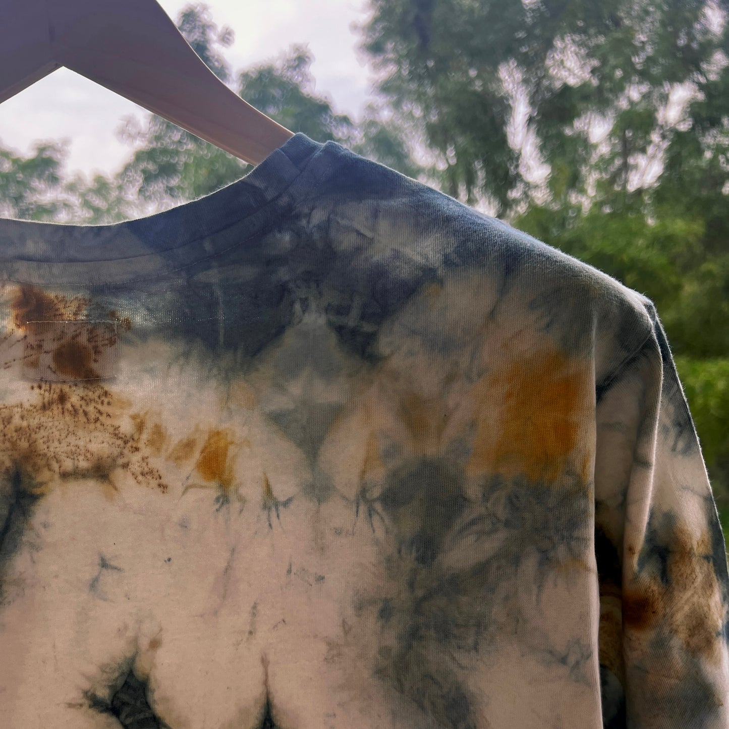 Whimsical Falls & Indigo Eco-print T-Shirts For Men