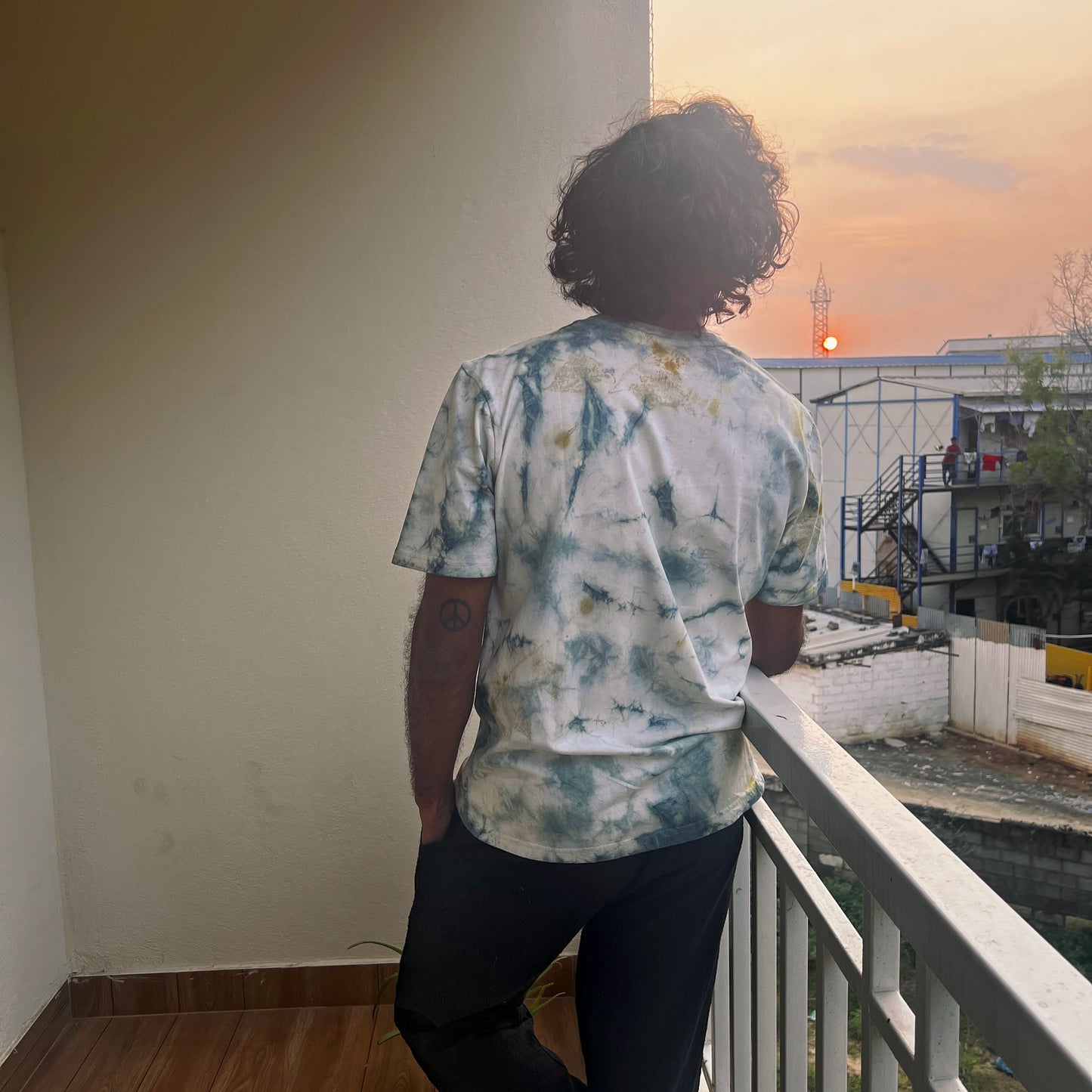Whimsical Falls & Indigo Eco-print T-Shirts For Men