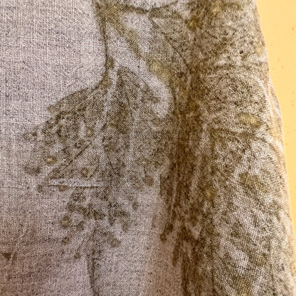 Women’s Eco-Printed Kala Cotton Blouse – Shiny Oak Leaf Impressions
