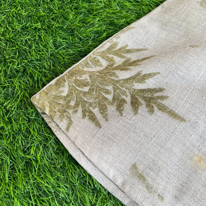 Women’s Eco-Printed Kala Cotton Blouse – Shiny Oak Leaf Impressions