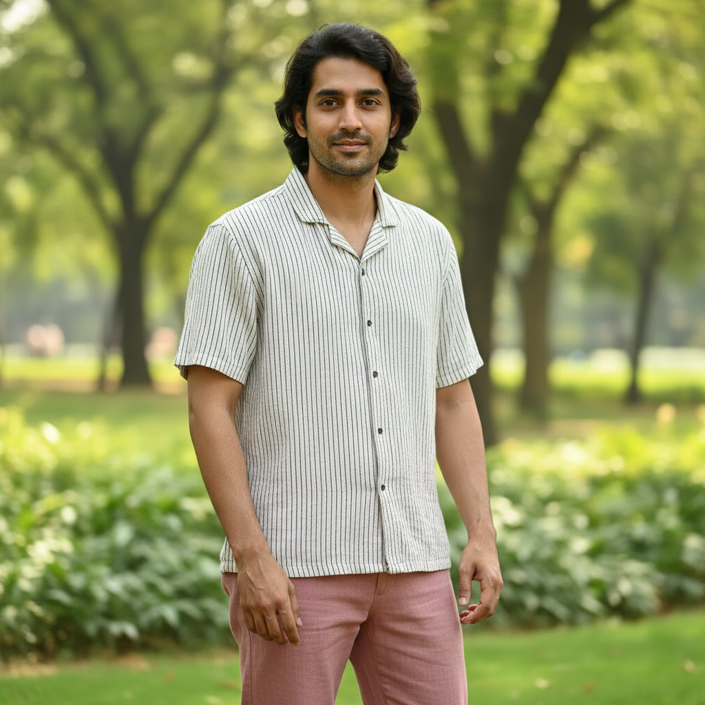 Men’s Kala Cotton Striped Shirt – Relaxed Fit